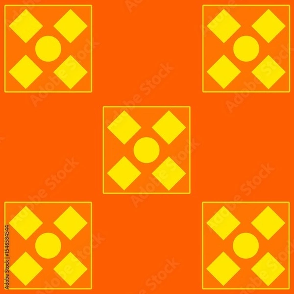 Obraz Abstract background with simple ornaments in orange and yellow