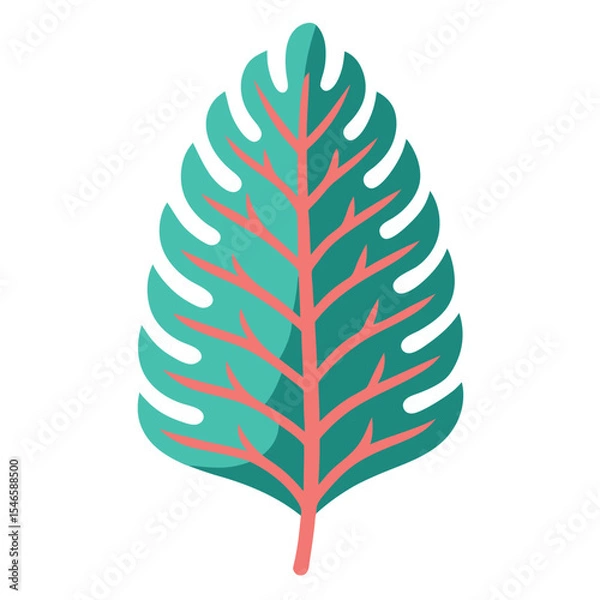 Obraz coral-leaf-isolated-on-white-background