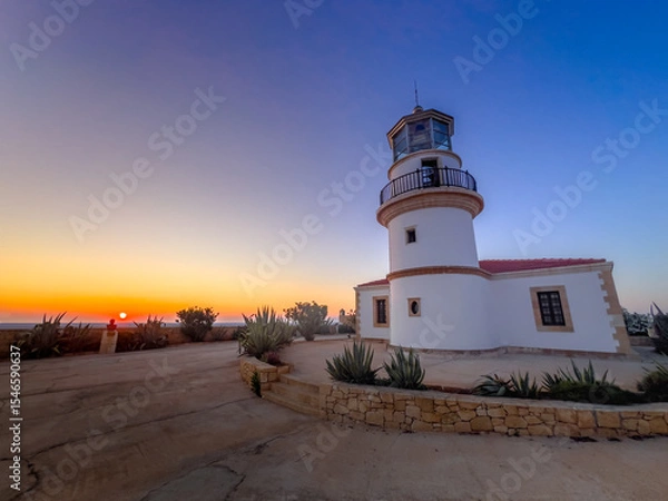 Obraz The lighthouse on Gavdos island at sunset, Crete, Greece.