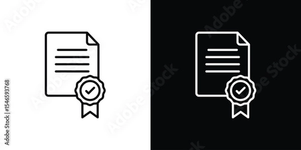 Obraz Qualification icon in black. flat graphic vector icon