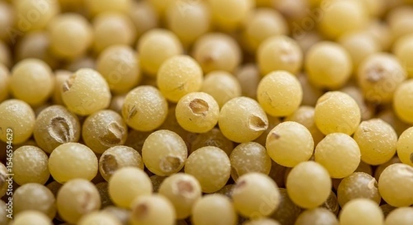 Obraz Macro Photography of Millet Seeds: Golden Yellow Grain Texture