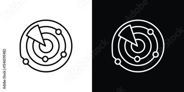 Obraz Radar icon in black. flat graphic vector icon