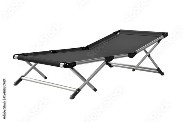 Fototapeta Embrace serene relaxation on this portable folding cot perfect for a camping trip or beach day on transparent background