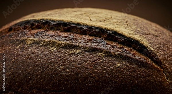 Obraz Artisan Crusty Bread: A Close-Up View of Rustic Bakery Bread