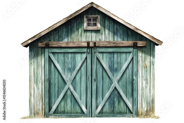 Fototapeta A weathered barn s vintage charm where memories age gracefully amidst rustic wood and a touch on transparent background