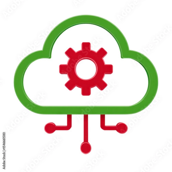 Obraz Cloud computing technology concept with gear icon Cloud computing gear symbol for digital solutions.