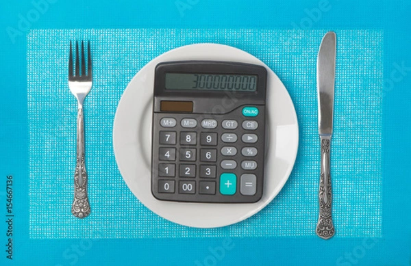 Obraz Calculator in a plate