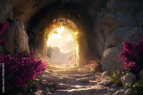 Fototapeta Empty tomb with light