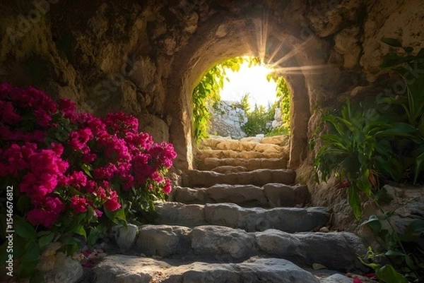 Fototapeta Empty tomb with light