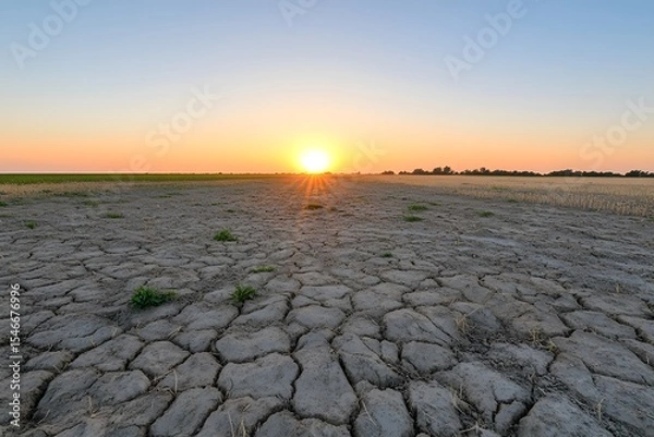 Fototapeta Wheat and weeds parable at dawn