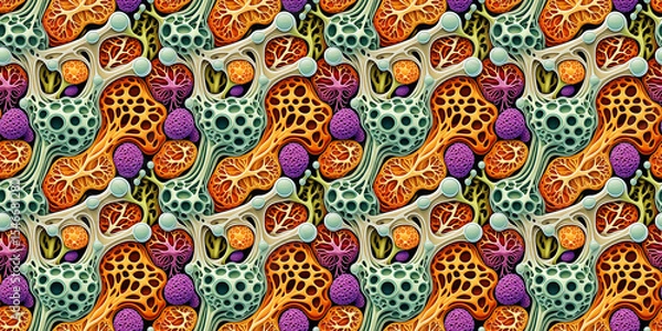 Fototapeta Seamless pattern with abstract organic shapes for backgrounds, textures, fabric prints and modern high resolution designs