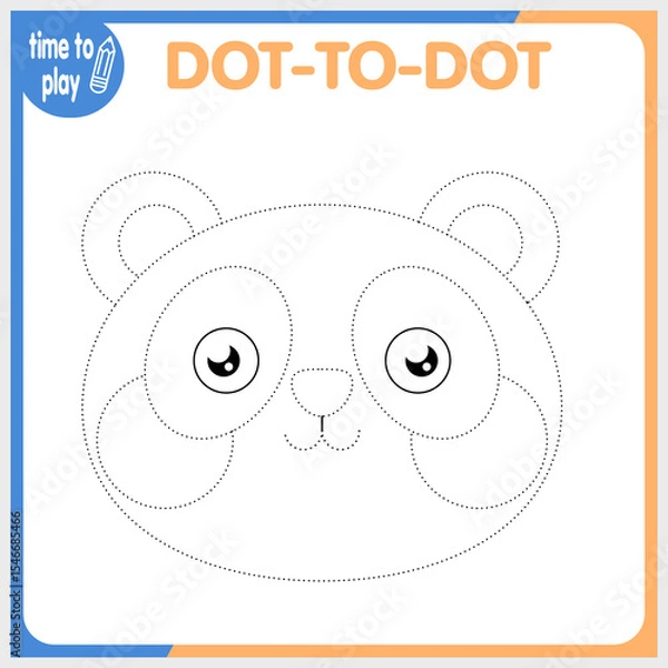 Fototapeta Dot to dot. Connect the dots. Game for kids. Vector illustration. Funny animals