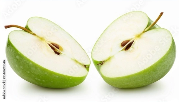 Fototapeta half green apple cutout full depth of field