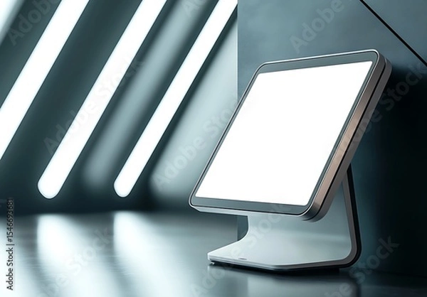 Obraz Modern POS System Mockup Blank Screen Display