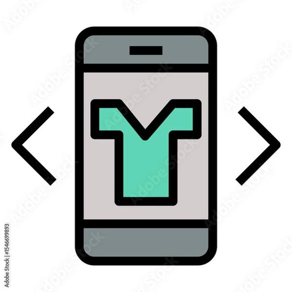 Fototapeta digital try on  vector icon