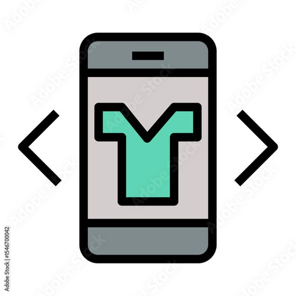 Fototapeta digital try on  vector icon