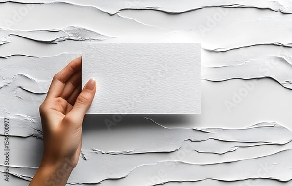 Obraz Elegant White Blank Card Mockup  Perfect for Design Presentation