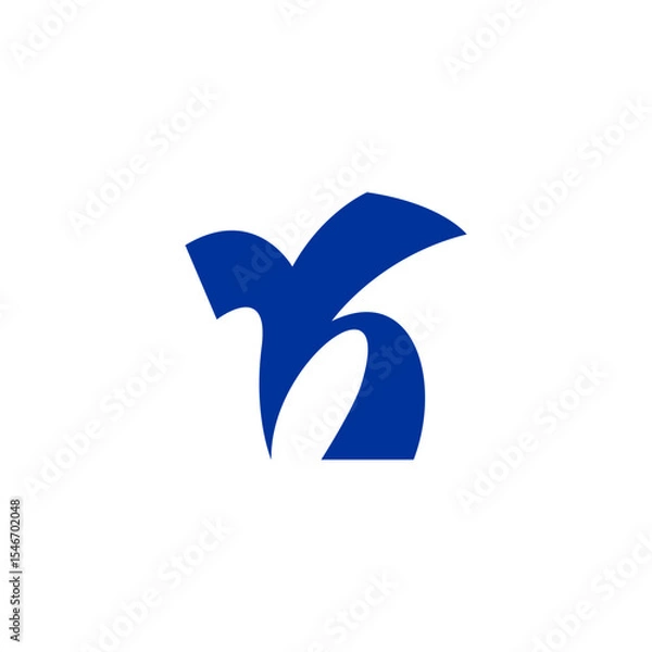 Obraz Simple letter H logo, letter K vector icon classic