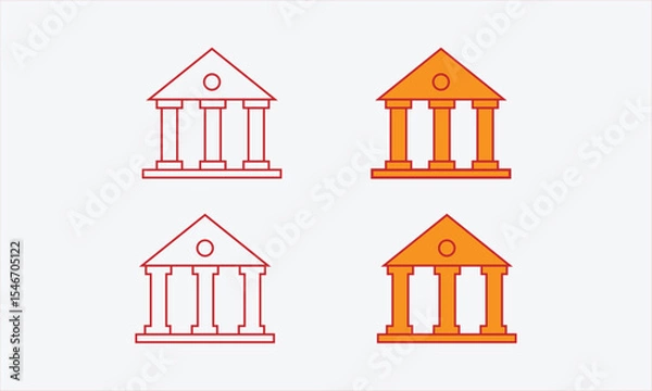 Obraz Bank icon vector. bank vector icon, museum, university isolated on white background 