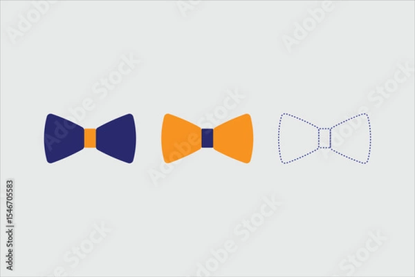 Obraz Bow tie icon. The bow is a symbol of celebration. Isolated vector illustration on gray  background