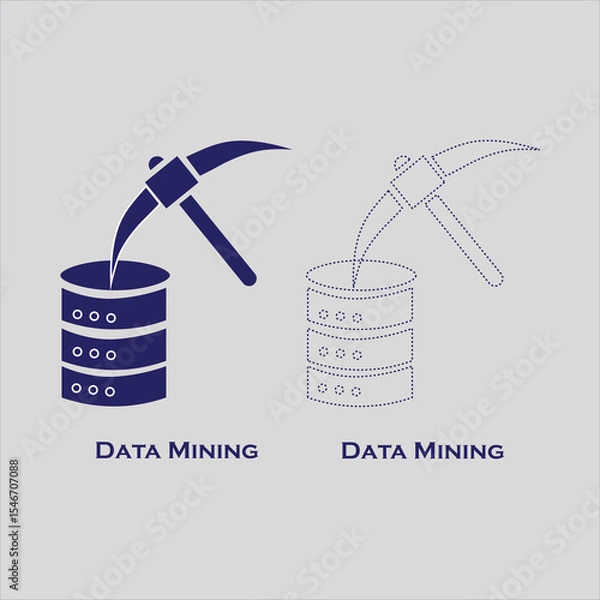Obraz data mining icon , financial icon isolated on gray background 