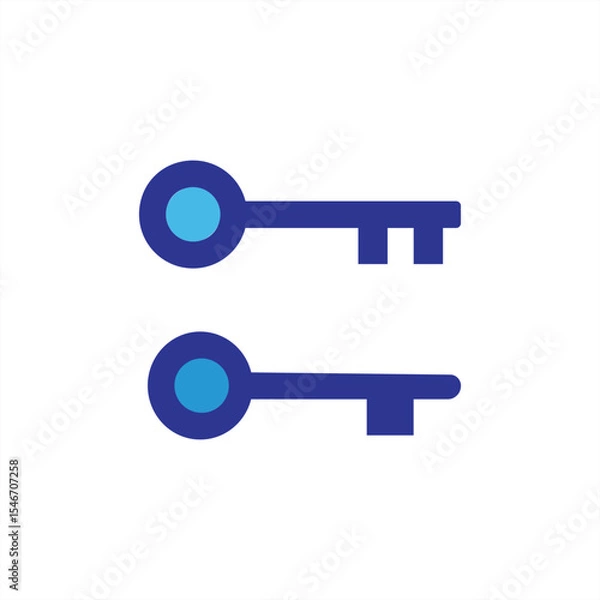 Obraz Key icon vector isolated on white background. Key vector icon. Key symbol. security