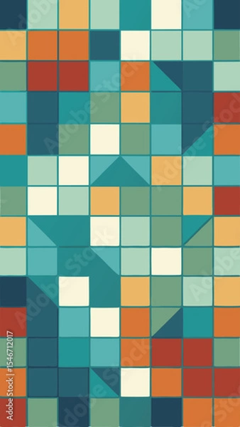Fototapeta Abstract colorful geometric tile pattern suitable for various modern design projects
