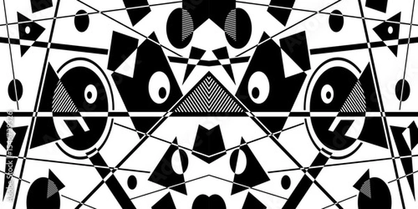 Obraz Abstract black and white simple composition. Geometric design background.