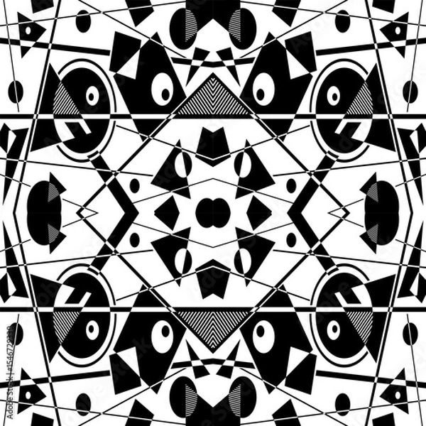 Obraz Abstract black and white simple composition. Geometric design background.