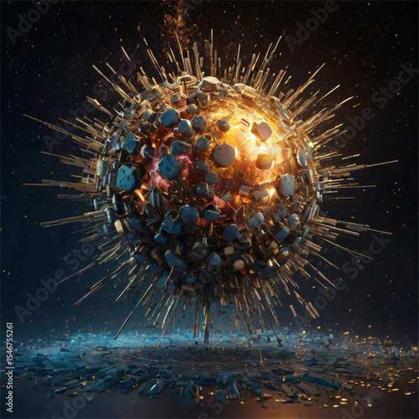 Obraz Conceptual Image of AI Singularity Explosion