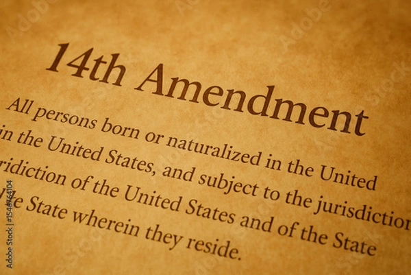 Fototapeta Fourteenth Amendment Legal Text for 4th of July Concepts