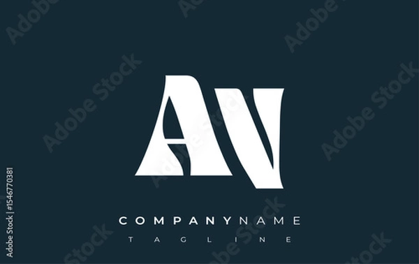 Fototapeta AN Creative Abstract Typography Logo Design. Elegant logo combining bold typography and creative shapes, ideal for branding and identity solutions.