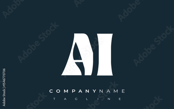 Fototapeta AI Creative Abstract Typography Logo Design. Elegant logo combining bold typography and creative shapes, ideal for branding and identity solutions.