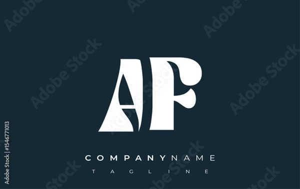 Fototapeta AF Creative Abstract Typography Logo Design. Elegant logo combining bold typography and creative shapes, ideal for branding and identity solutions.
