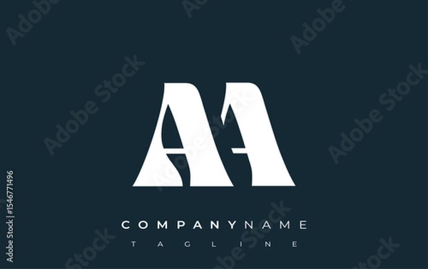 Fototapeta AA Creative Abstract Typography Logo Design. Elegant logo combining bold typography and creative shapes, ideal for branding and identity solutions.