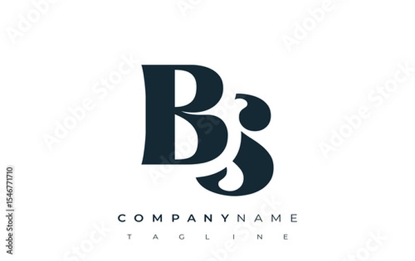 Fototapeta BS Creative Abstract Typography Logo Design. Elegant logo combining bold typography and creative shapes, ideal for branding and identity solutions.