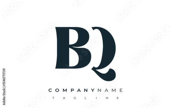 Fototapeta BQ Creative Abstract Typography Logo Design. Elegant logo combining bold typography and creative shapes, ideal for branding and identity solutions.