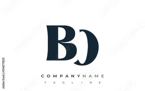 Fototapeta BO Creative Abstract Typography Logo Design. Elegant logo combining bold typography and creative shapes, ideal for branding and identity solutions.
