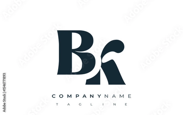 Fototapeta BK Creative Abstract Typography Logo Design. Elegant logo combining bold typography and creative shapes, ideal for branding and identity solutions.