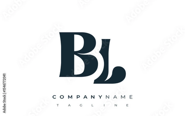 Fototapeta BL Creative Abstract Typography Logo Design. Elegant logo combining bold typography and creative shapes, ideal for branding and identity solutions.