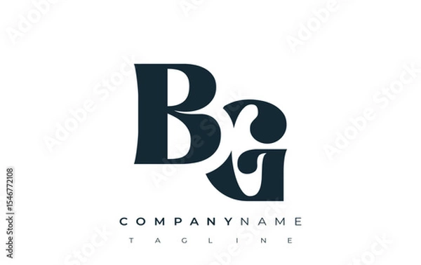 Fototapeta BG Creative Abstract Typography Logo Design. Elegant logo combining bold typography and creative shapes, ideal for branding and identity solutions.