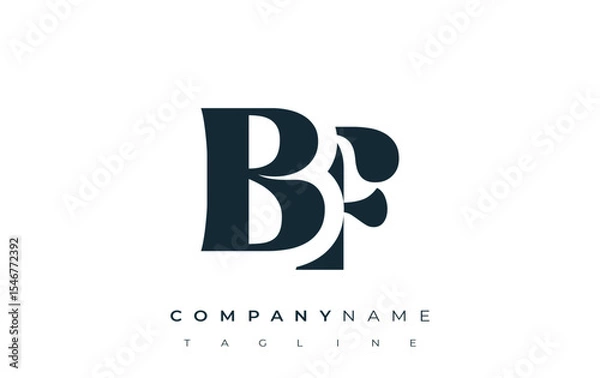Fototapeta BF Creative Abstract Typography Logo Design. Elegant logo combining bold typography and creative shapes, ideal for branding and identity solutions.