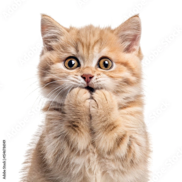 Obraz Adorable orange kitten with surprised expression