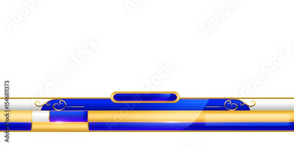 Fototapeta Ready to use Blue and Gold Lower third Design Template