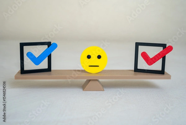 Fototapeta Make a choice of one of the solutions. Dilemmas, solution-oriented thinking, or strategic planning. Metaphor for decision-making