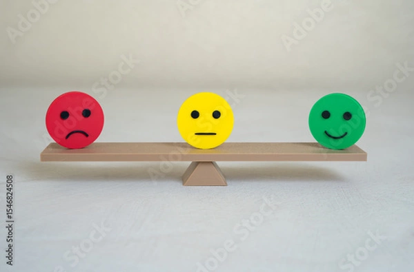 Fototapeta Rate or get feedback. Satisfied, dissatisfied or indifferent. Reviews, emotional responses, or user experience evaluations.