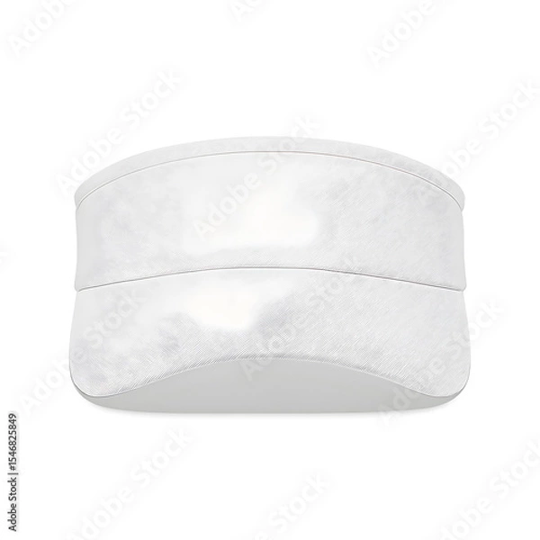 Fototapeta Blank white sports visor – front and three-quarter views – clean apparel mock-up isolated on white