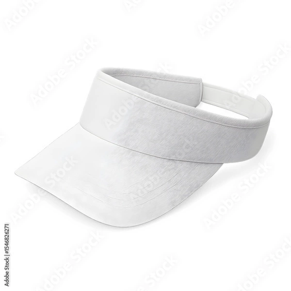 Fototapeta Blank white sports visor – front and three-quarter views – clean apparel mock-up isolated on white