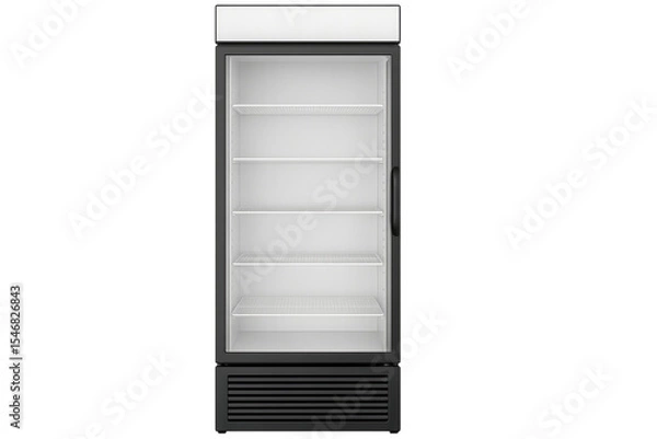 Obraz Empty refrigerator displaying products on transparent background