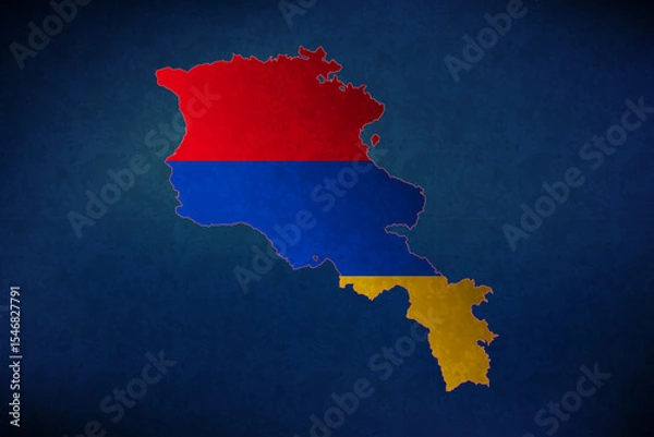 Fototapeta Armenia vector map with flag	